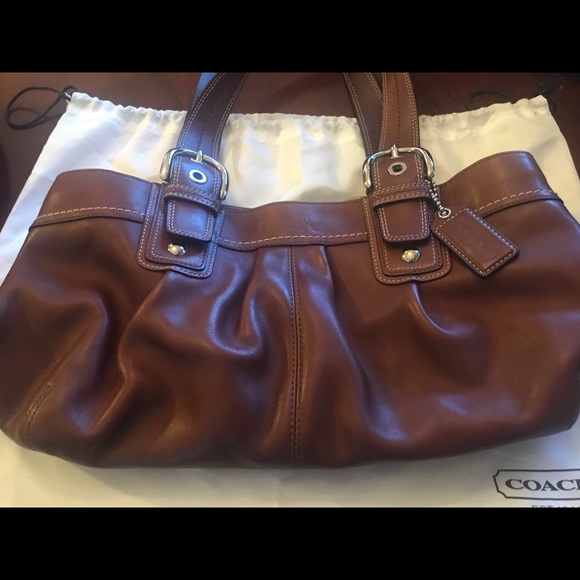 Brown Leather Coach Shoulder Bag - Picture 3 of 8